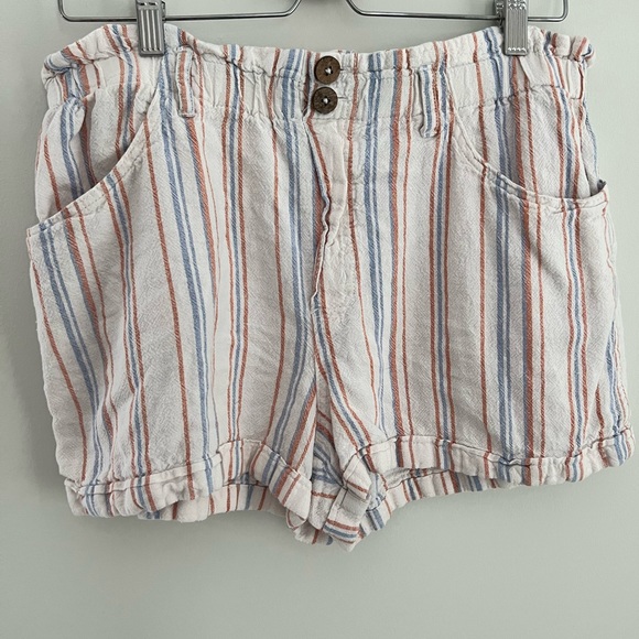 Rewind Large light blue khaki stripe shorts 4 pockets - Picture 3 of 6